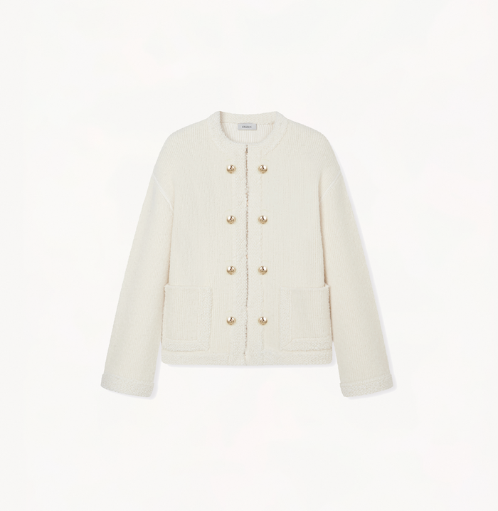 Crush TEDDY BOUCLÉ MANDARIN JACKET Cream