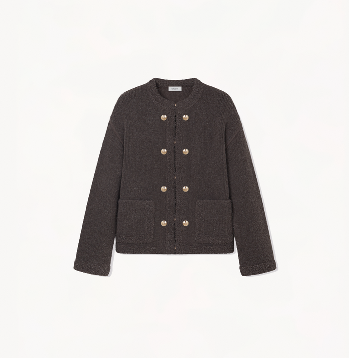 Crush TEDDY BOUCLÉ MANDARIN JACKET Cream