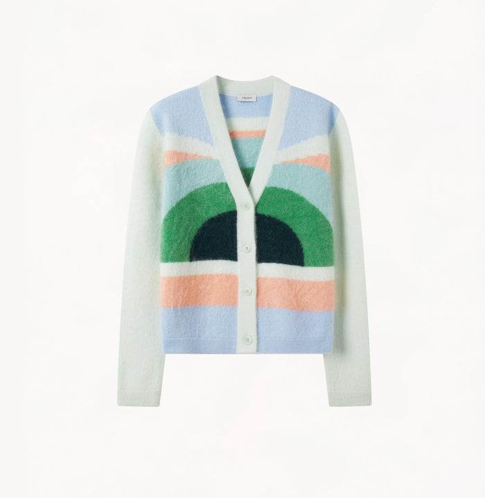 Crush FLUFFY RAINBOW CASHMERE CARDIGAN Multicolour Cool