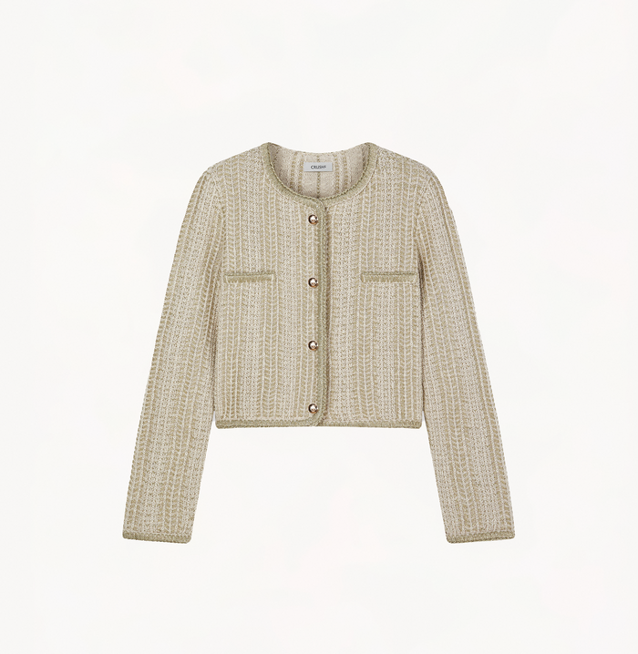 Crush METALLIC TWEED JACKET Metallic Champagne Gold