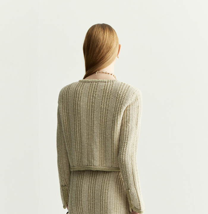 Crush METALLIC TWEED JACKET Metallic Champagne Gold