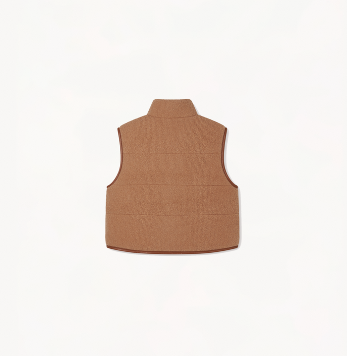 Crush QUILTED COTTON SHORT VEST WITH STAND COLLAR Orchid