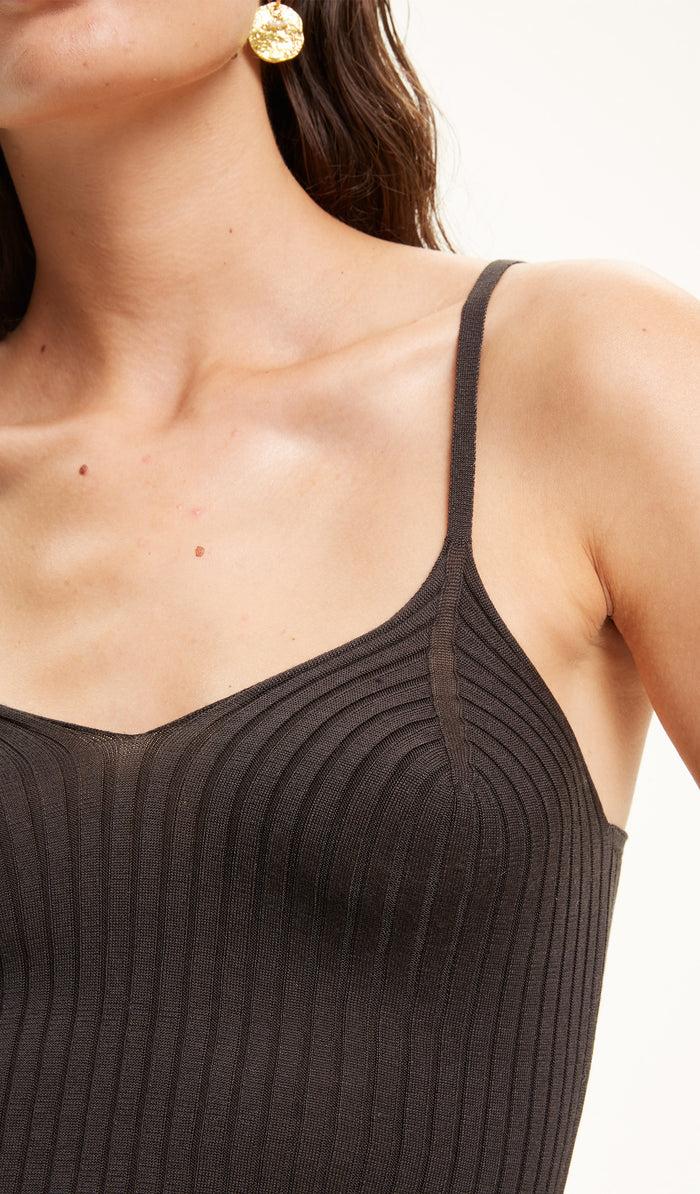 Crush SILK V-NECK RIBBED TANK TOP - CRUSH Wear Carbon Grey