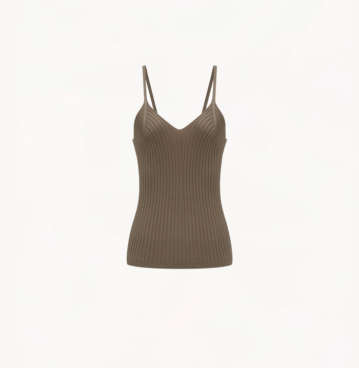 Crush SILK V-NECK RIBBED TANK TOP - CRUSH Wear Carbon Grey