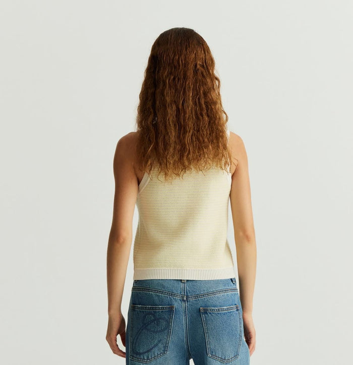 Crush WOOL STRIPED U-NECK TANK TOP Blue/White Stripes