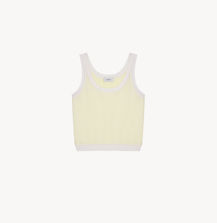 Crush WOOL STRIPED U-NECK TANK TOP Blue/White Stripes