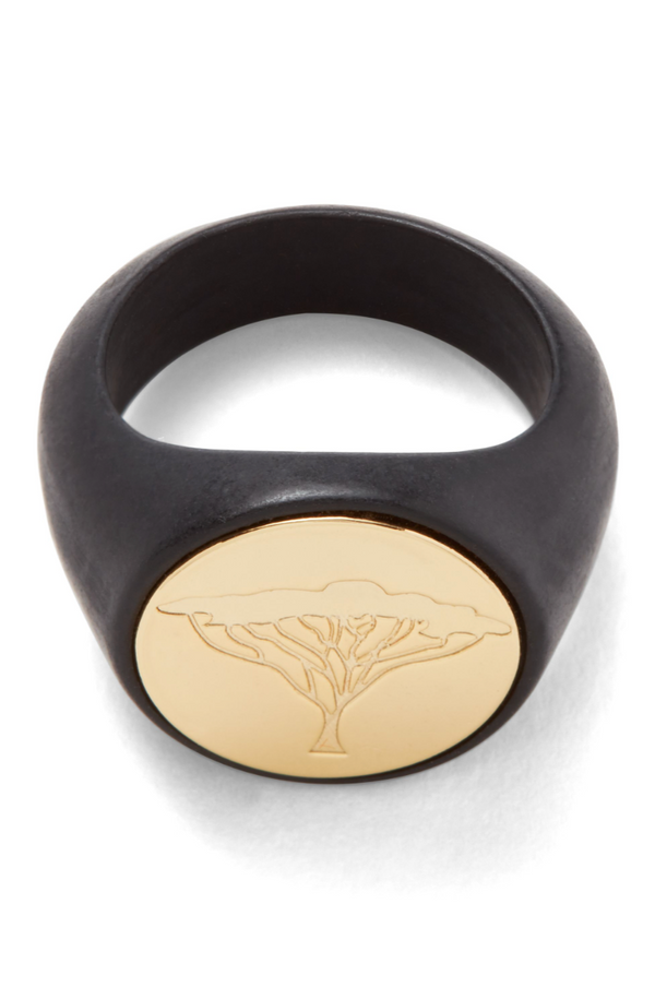 crystal haze Acacia ring - Black Matte