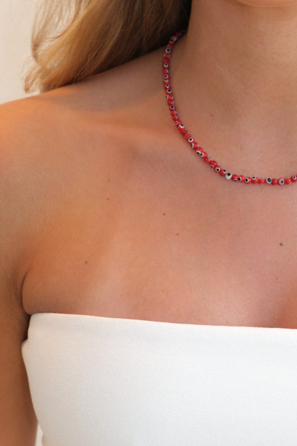 Crystal Haze All-Seeing Necklace - Red