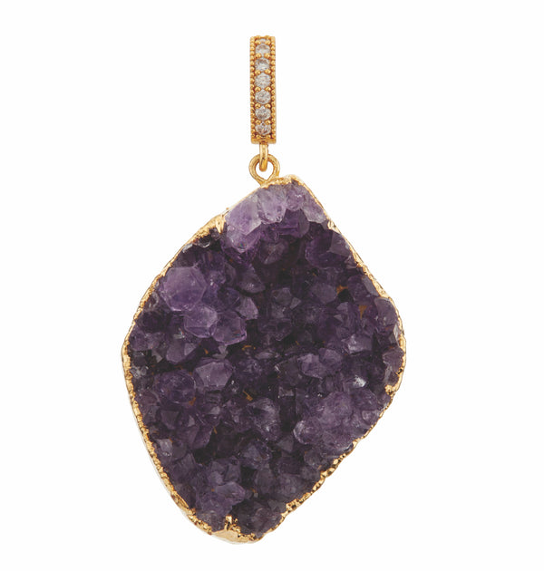 Crystal Haze Amethyst - Pave Connector