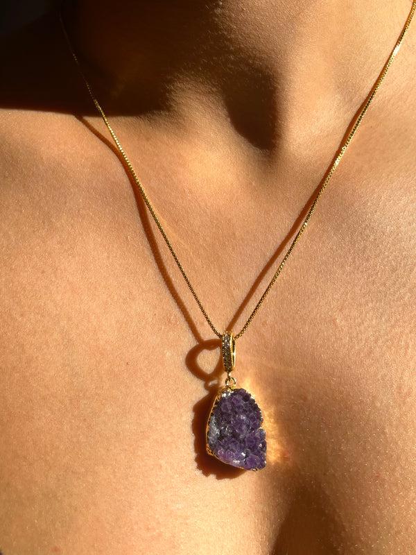 Crystal Haze Amethyst - Pave Connector