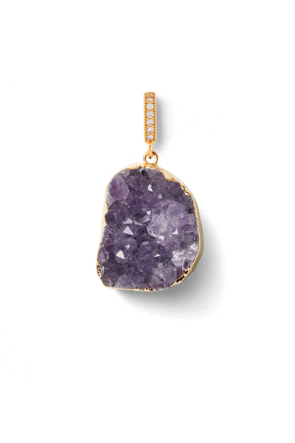 crystal haze Amethyst - Pave connector