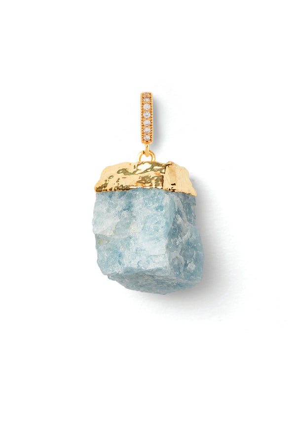 crystal haze Aquamarine - Pave connector