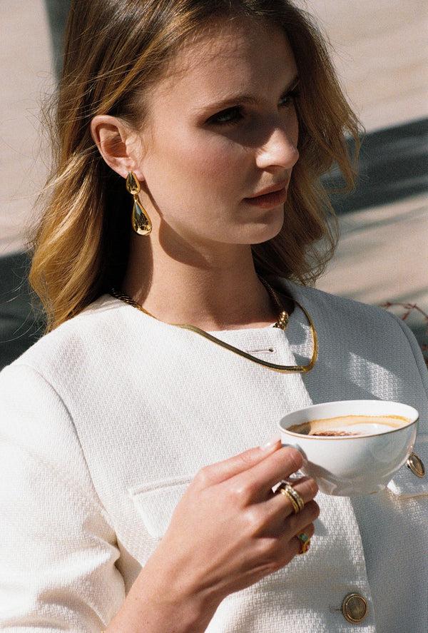 Crystal Haze Avenue Montaigne Earrings - Golden
