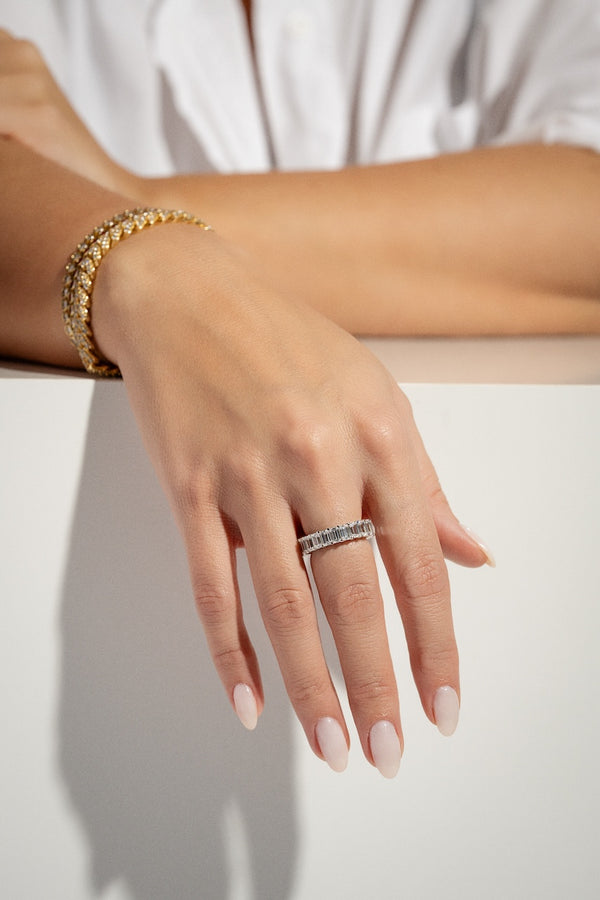 Crystal Haze Baguette Alliance Ring