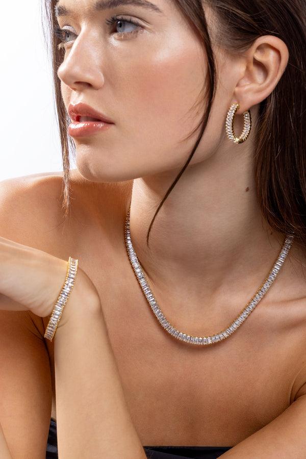 Crystal Haze Baguette Bracelet - Clear