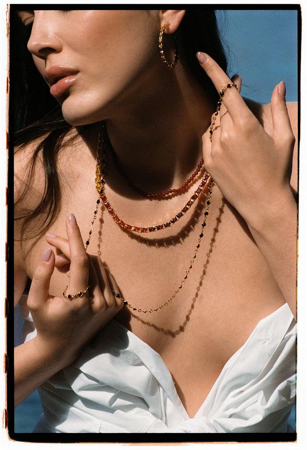 Crystal Haze Baguette Chakra Necklace