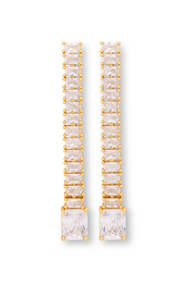crystal haze Baguette Drop Earrings