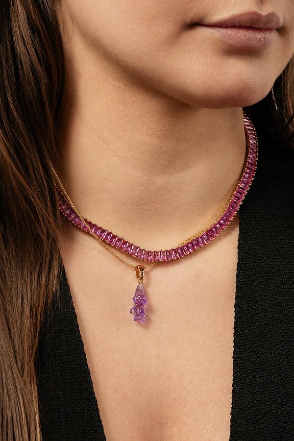 Crystal Haze Baguette Necklace - Sakura