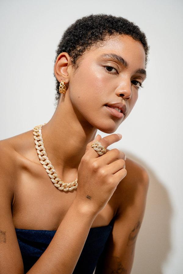 Crystal Haze Bossy Mexican Chain Ring