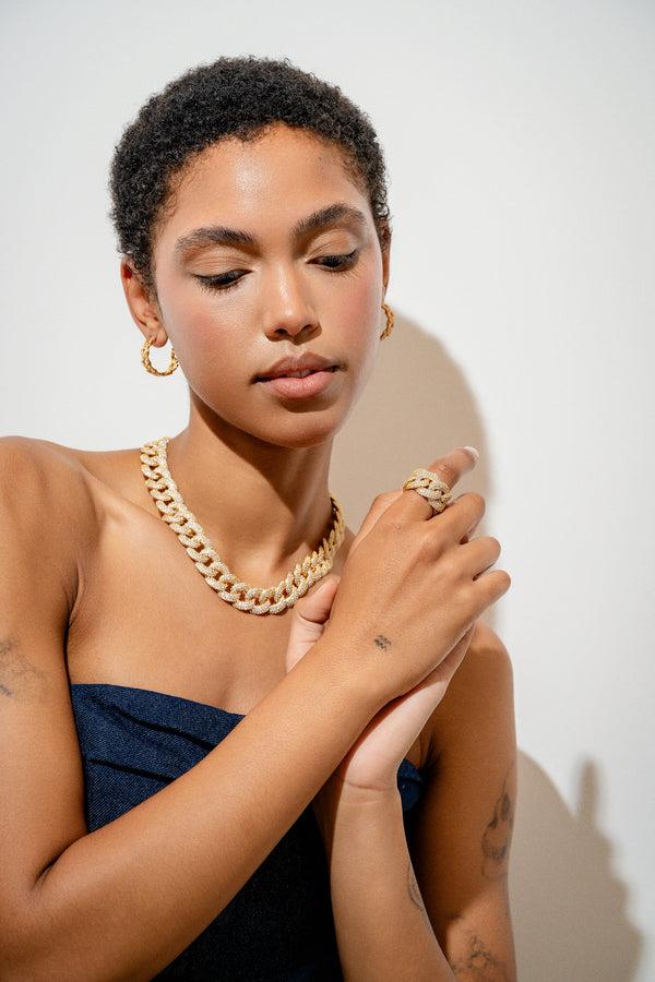 Crystal Haze Bossy Mexican Chain Ring