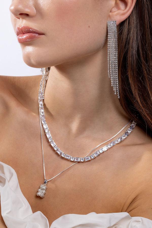 Crystal Haze Box Chain - Silver Plated