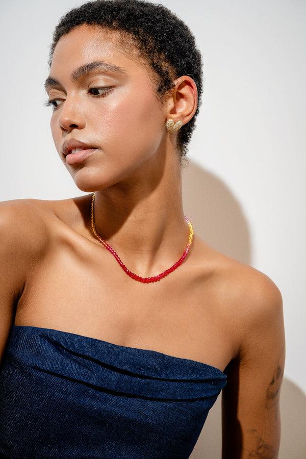 Crystal Haze Candy Floss Necklace - Sunset