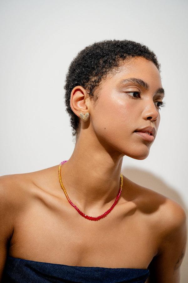 Crystal Haze Candy Floss Necklace - Sunset