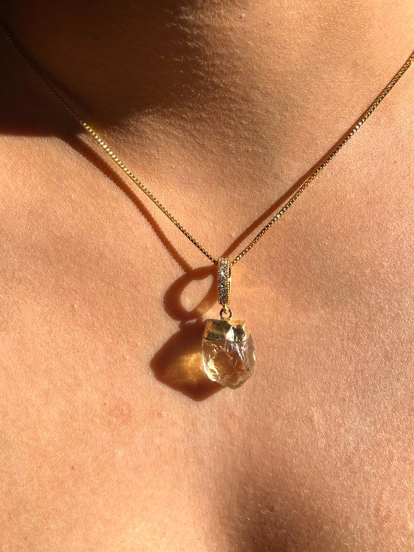 Crystal Haze Citrine - Pave Connector