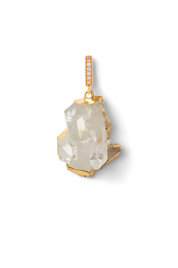 crystal haze Clear Quartz - Pave connector
