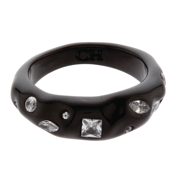 crystal haze Cosmo Ring - Black