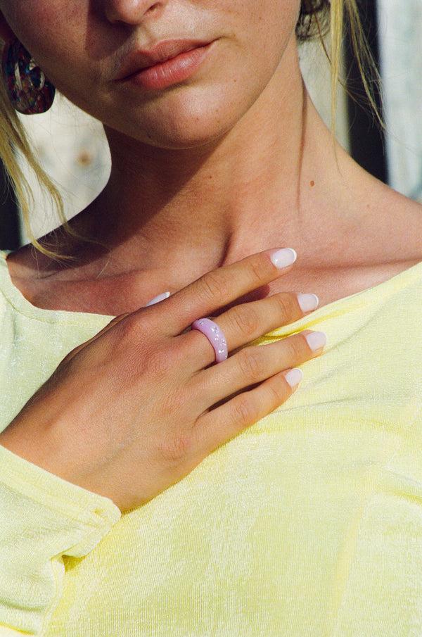 Crystal Haze Cosmo Ring - Lavender