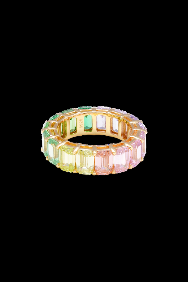 crystal haze Cotton Candy Baguette Ring
