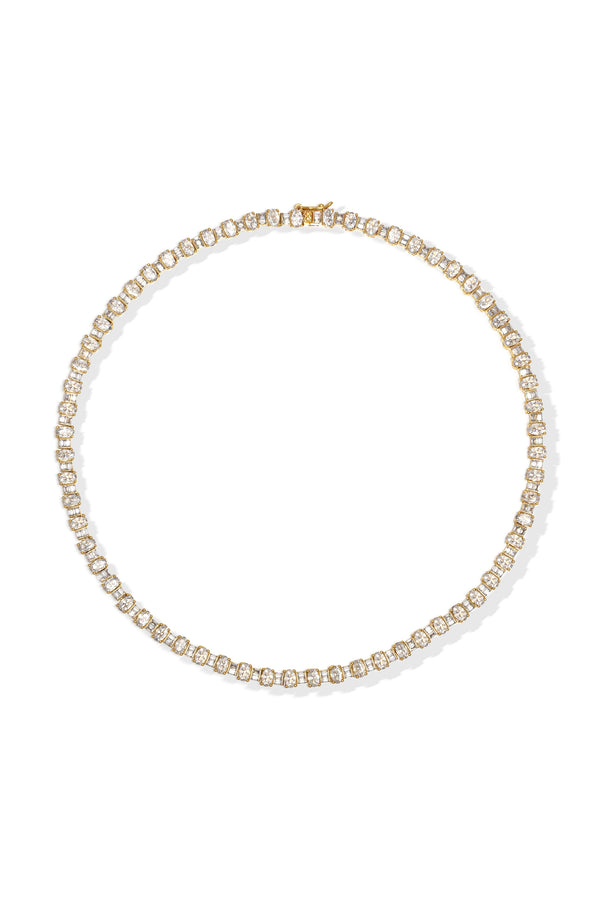 Crystal Haze Deco Mirror Tennis Necklace