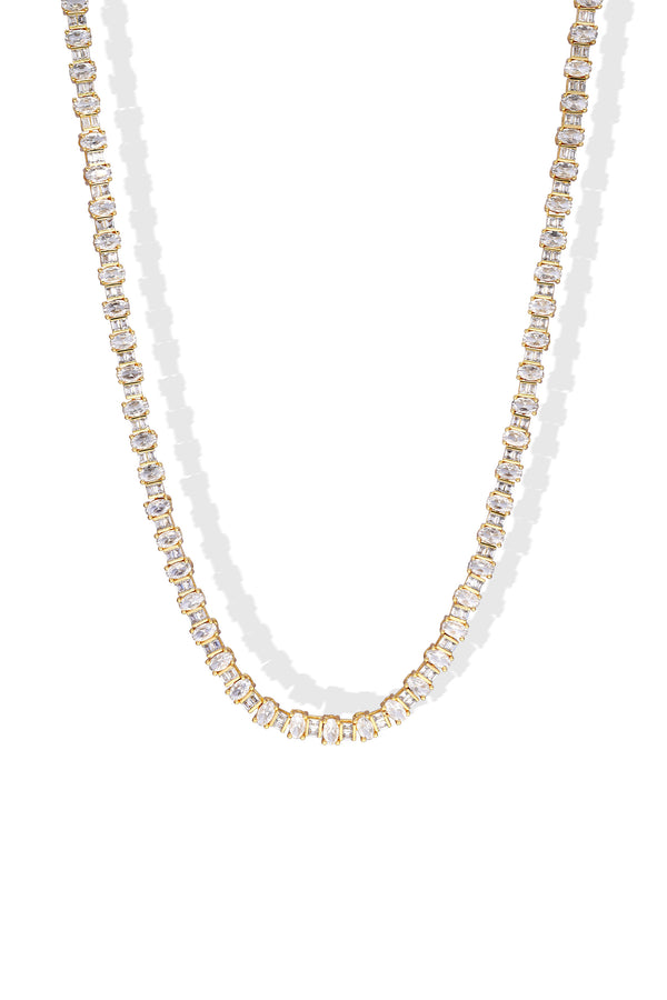 crystal haze Deco Mirror Tennis Necklace