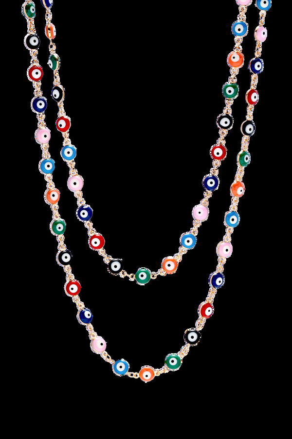 crystal haze Double Rainbow Evil Eye Necklace