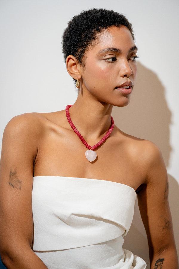 Crystal Haze Dua Necklace - Pink