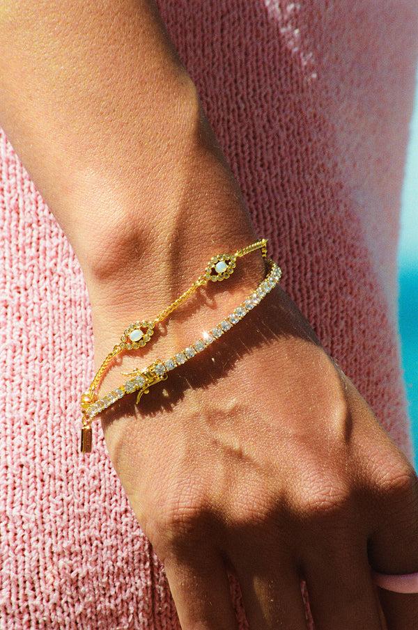 Crystal Haze Evil Eye Bracelet - Opal