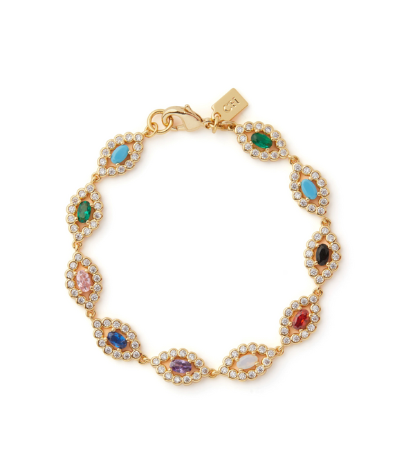 crystal haze Evil Eye bracelet - Rainbow