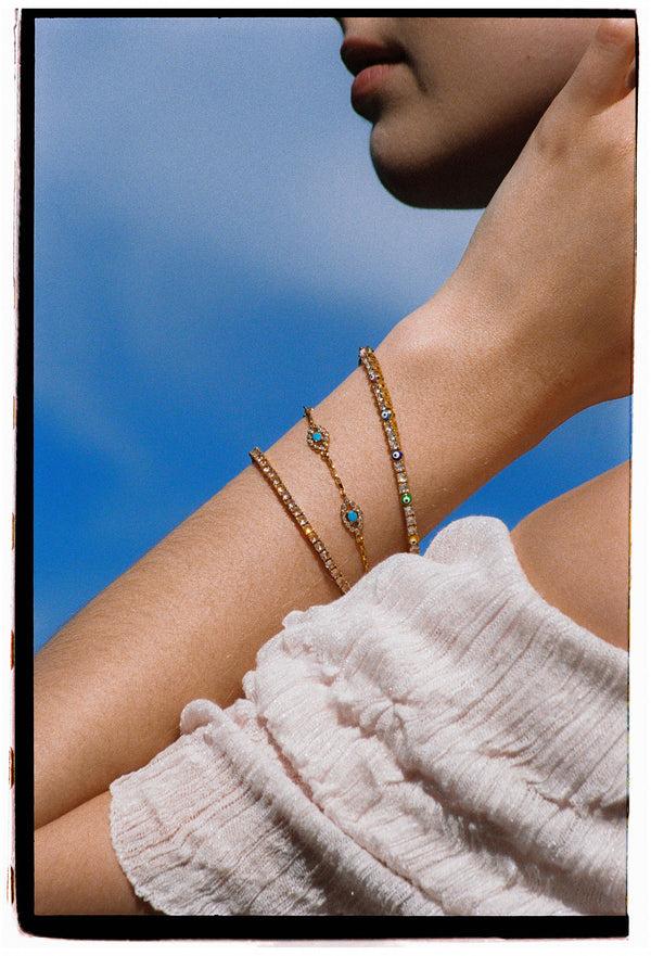 Crystal Haze Evil Eye Bracelet - Turquoise
