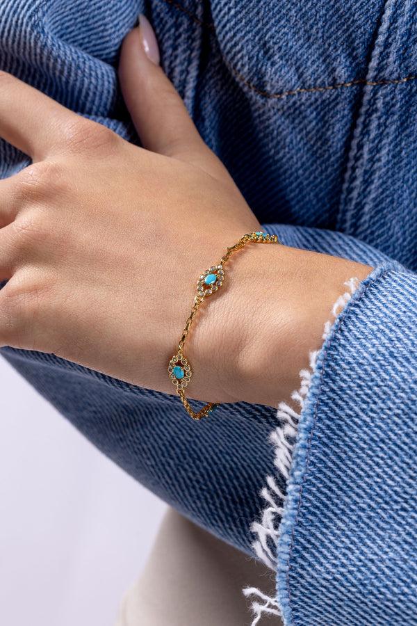 Crystal Haze Evil Eye Bracelet - Turquoise