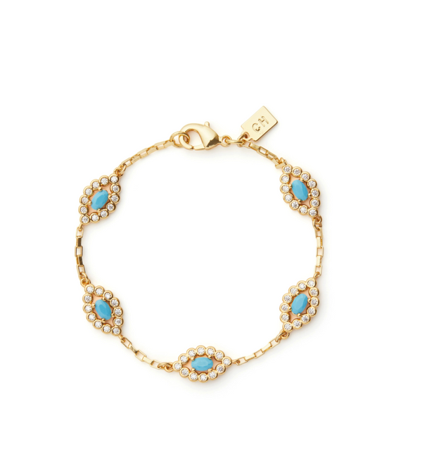 crystal haze Evil Eye bracelet - Turquoise