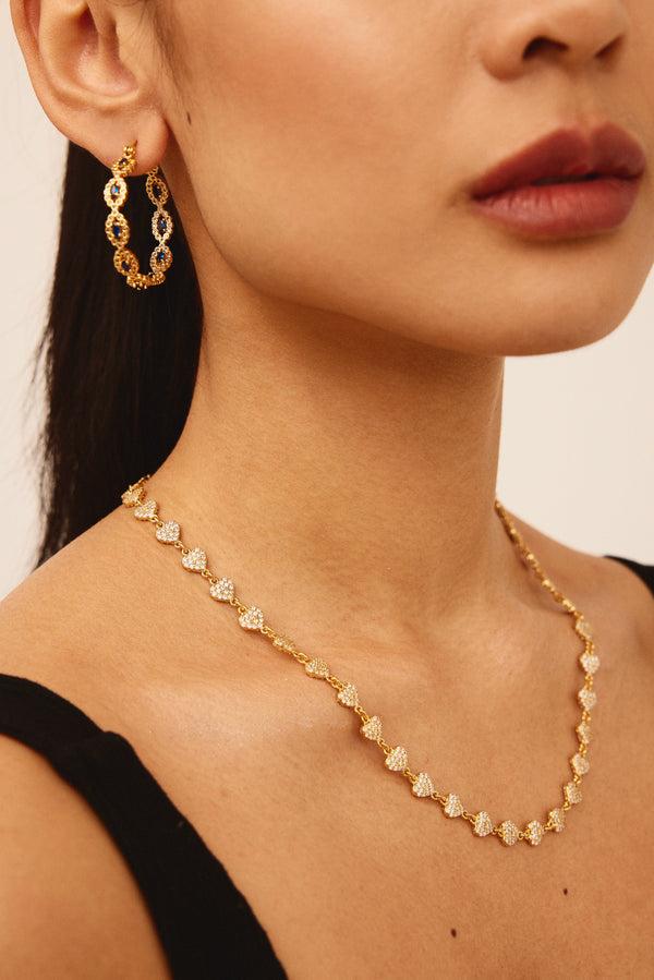 Crystal Haze Evil Eye Hoops