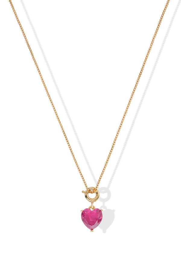 crystal haze Forever Yours Charm Necklace - Fuchsia