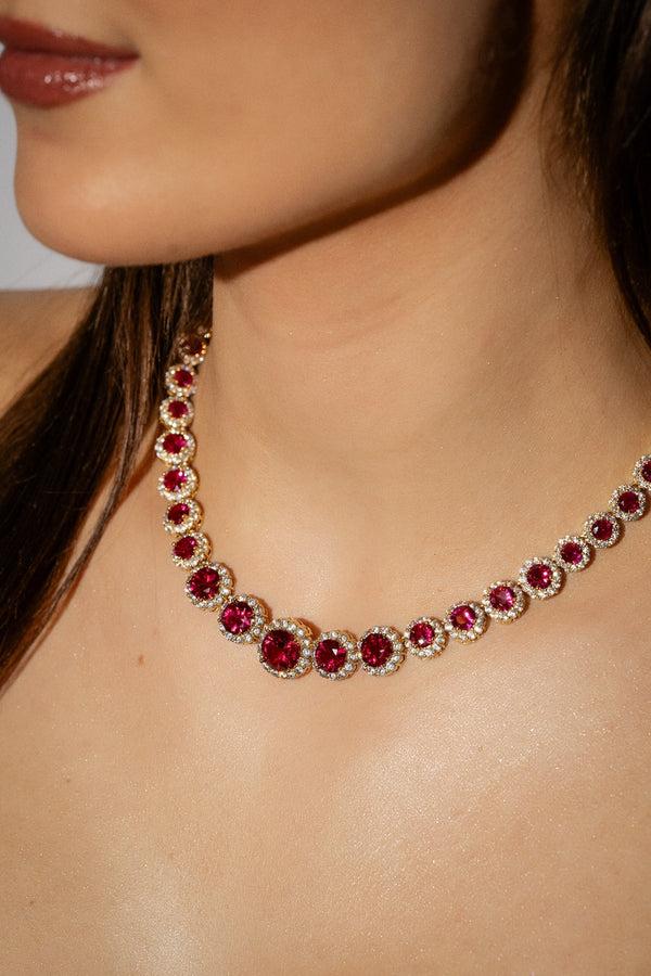 Crystal Haze Fuchsia Fantasy Necklace