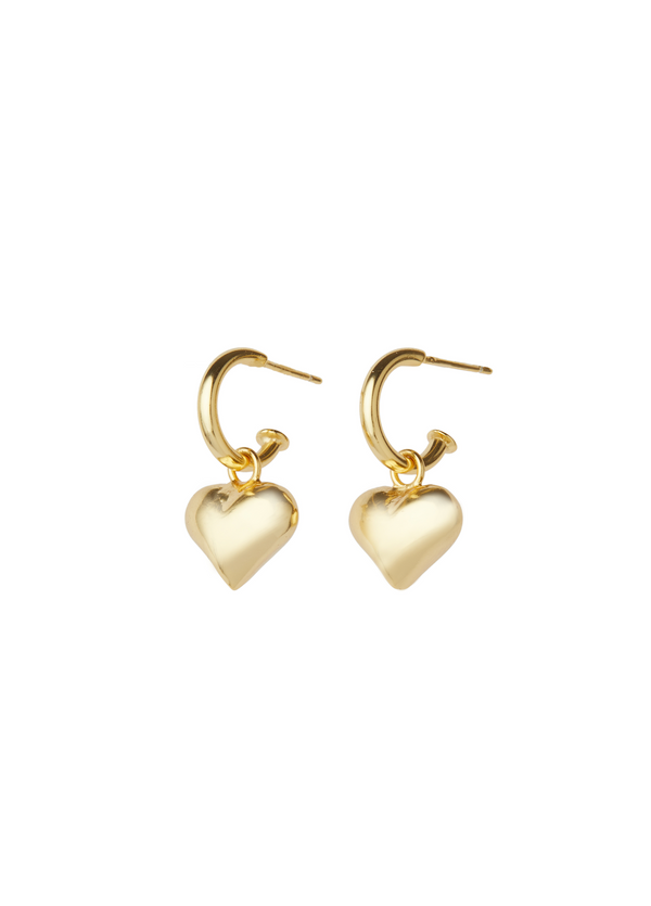 Crystal Haze Golden Heart Earrings