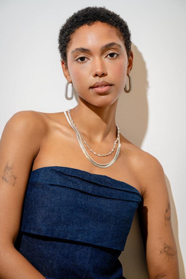 Crystal Haze Habibi Chain - Silver Plated