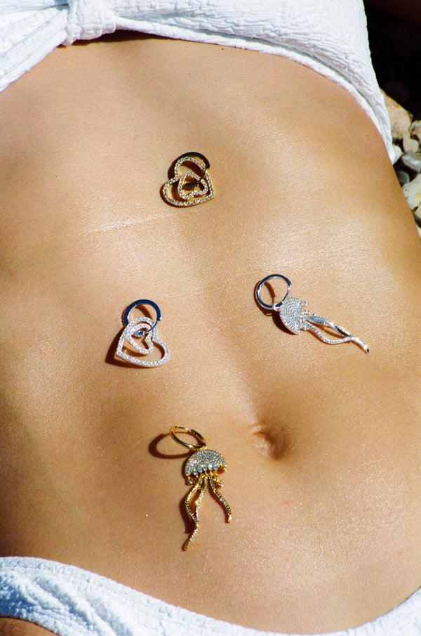 Crystal Haze Heart Collector Earring - Golden
