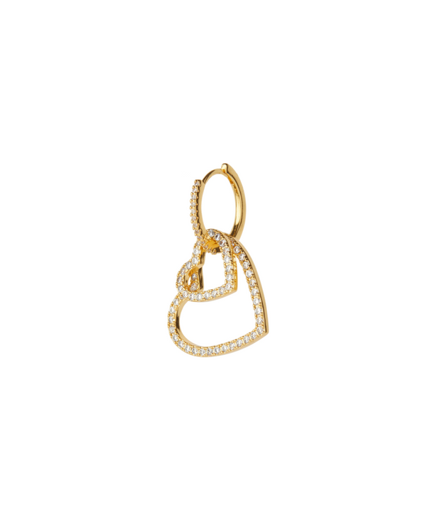 crystal haze Heart Collector Earring - Golden