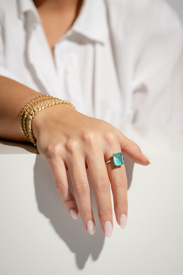 Crystal Haze Hydra Emerald Cut Ring