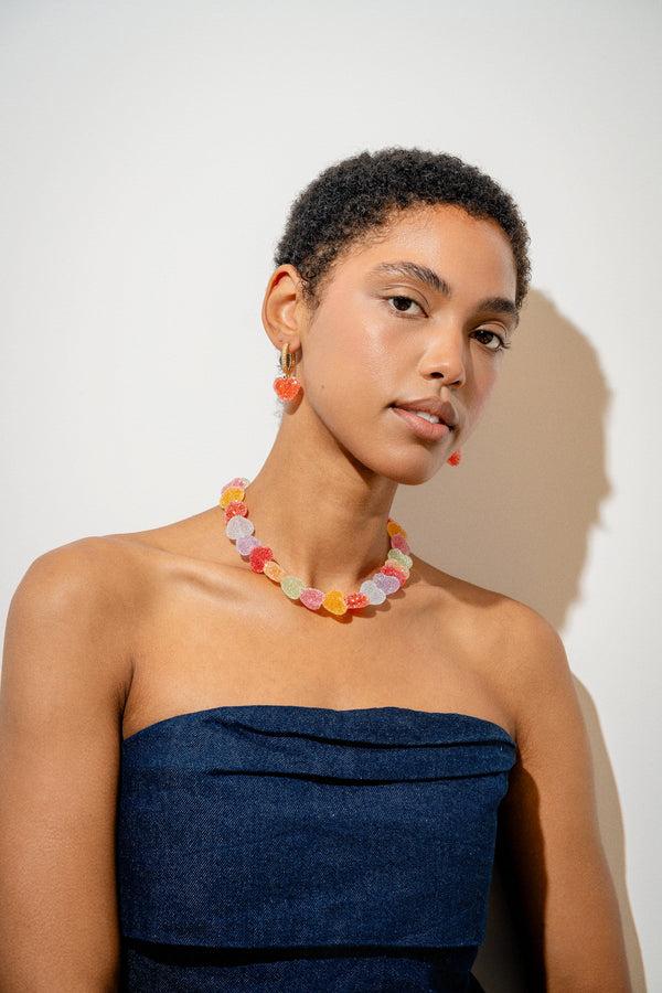 Crystal Haze Jelly Heart Earrings